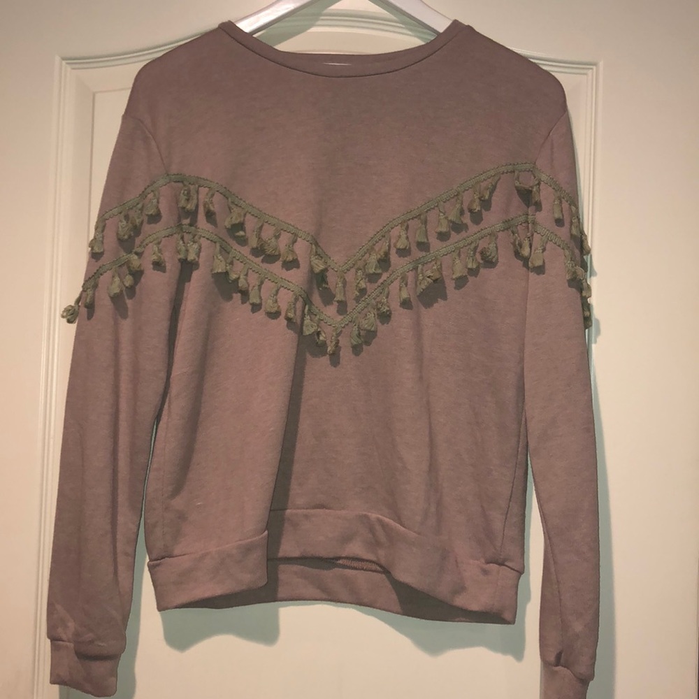 Green Tassel Sweater